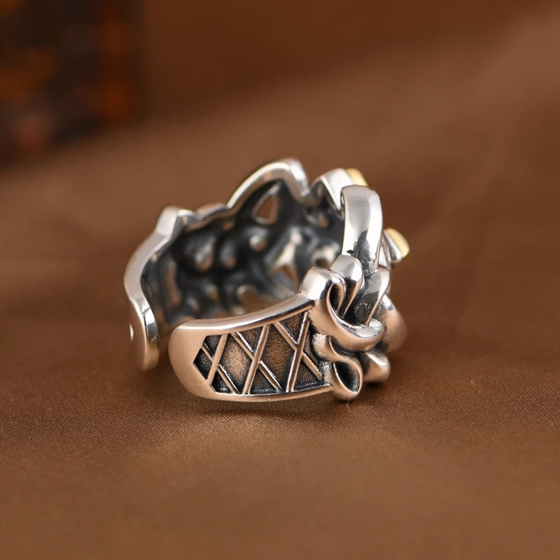 Gold Woven Cross Ring