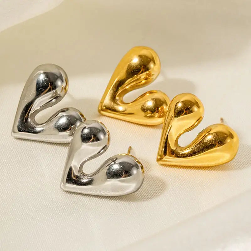 Geometric Irregular Heart Earrings