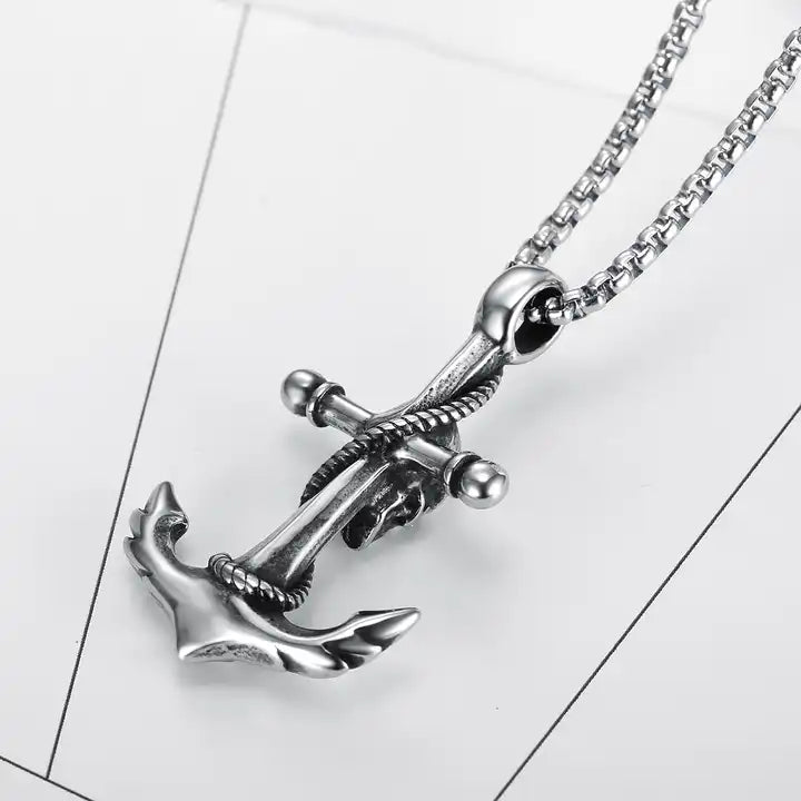 Anchor Skull Necklace