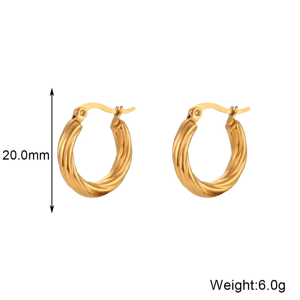 Twisted Round Hoop Earrings