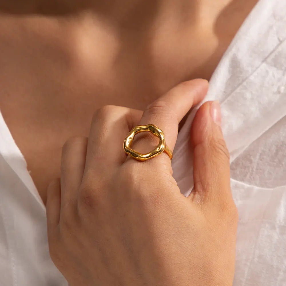 Hollow Flower Open Finger Ring
