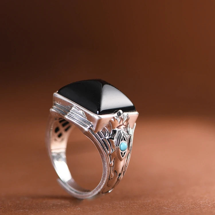 Black Agate Ring