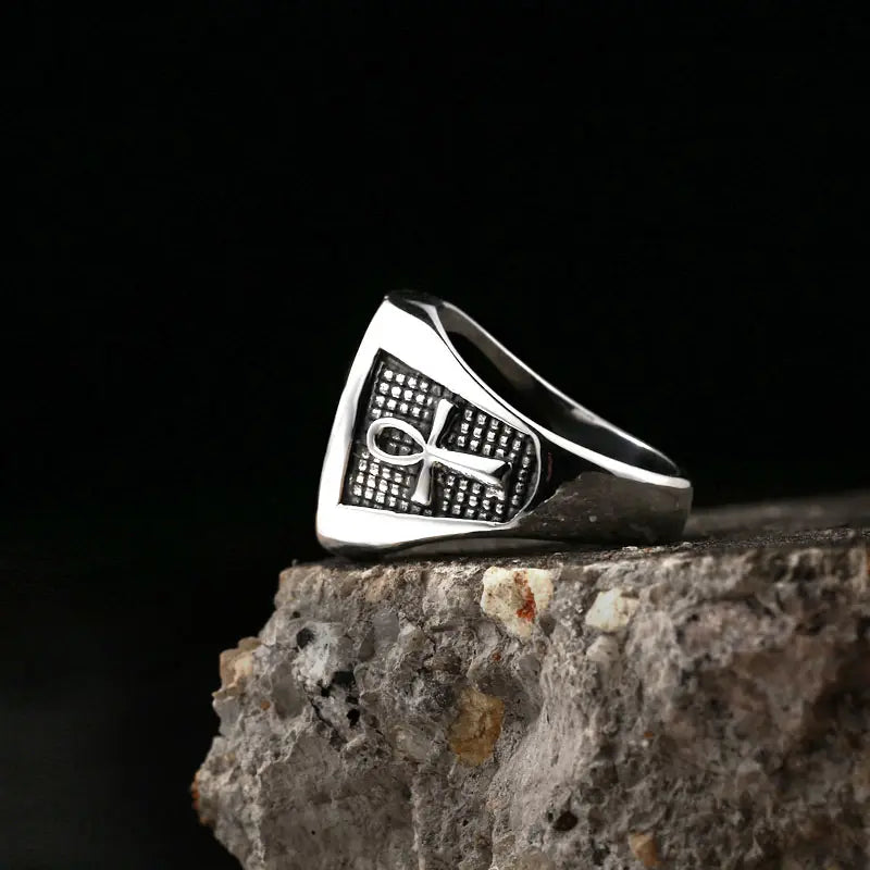 Horus Eye of God & Ankh Cross Ring