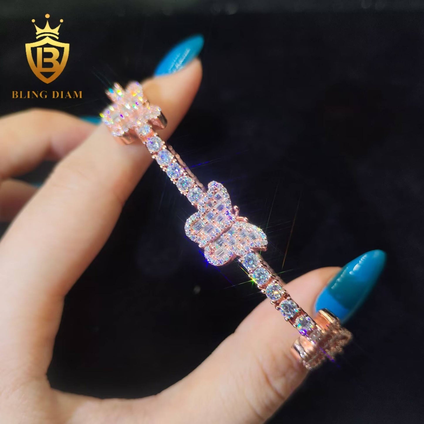Plated Butterfly Moissanite Tennis Bracelet