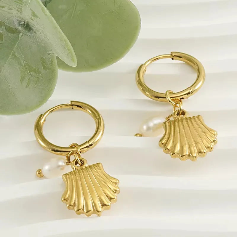 Gold Shell Earrings