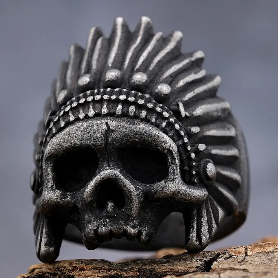 Motorcycle Indian Skull Ring