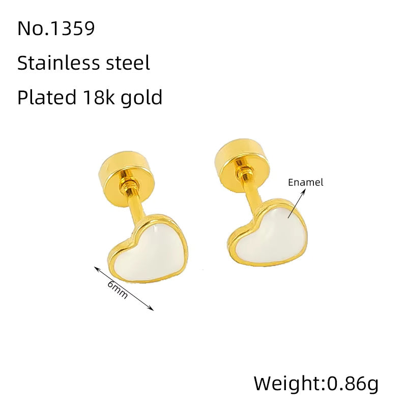 Colourful Heart Stud Earrings