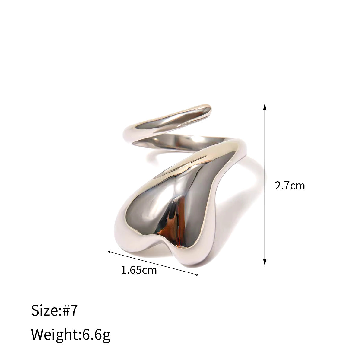 Geometric Heart Ring