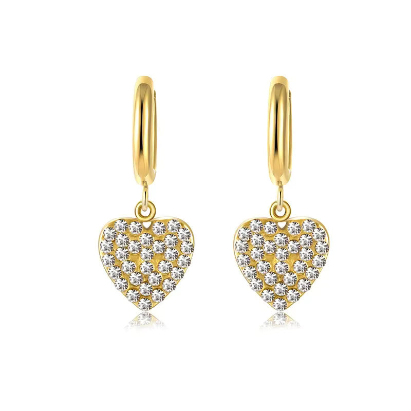 Zircon Butterfly Moon Square Heart Star Love Stud Earrings