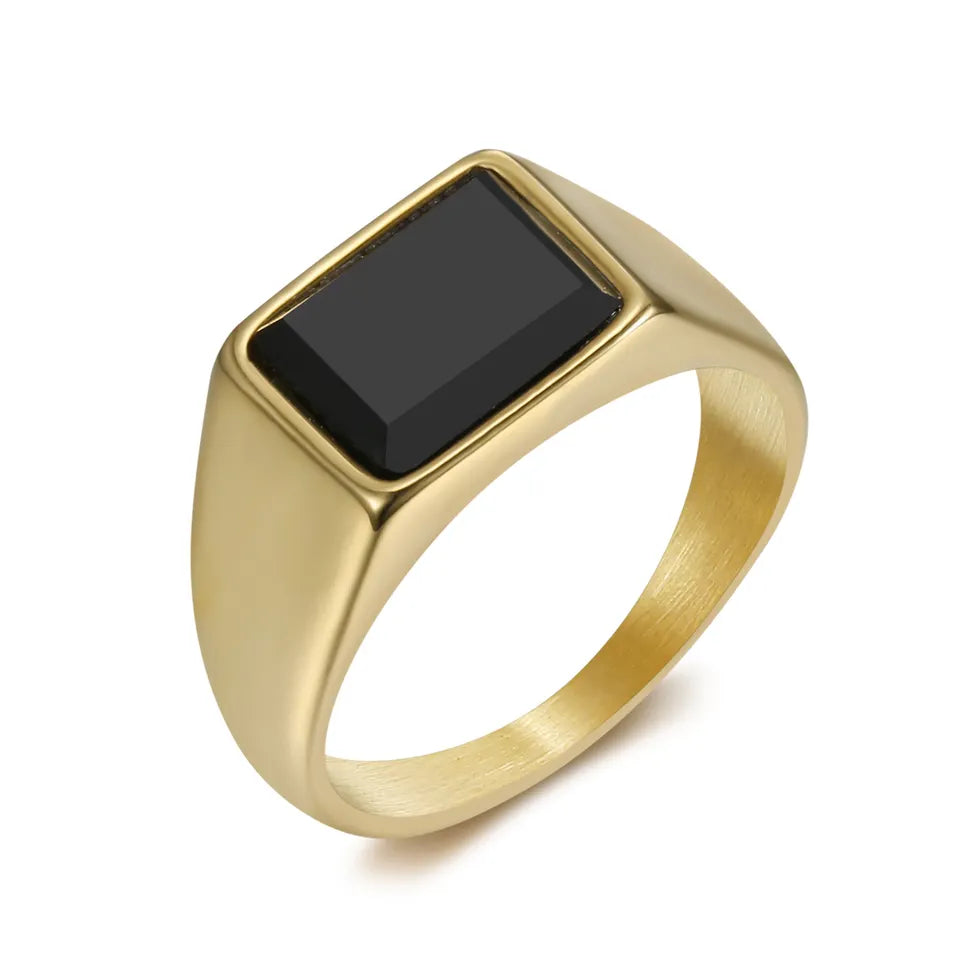 Natural onyx stone ring