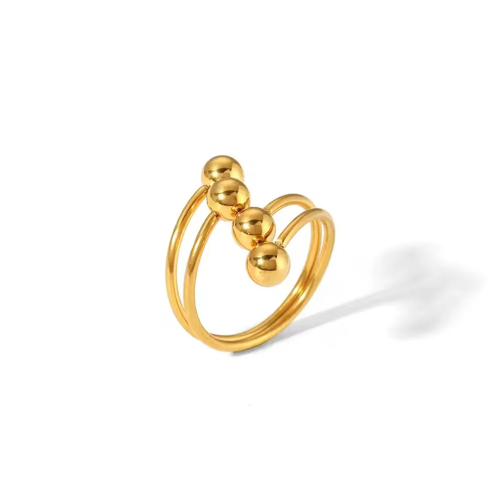 Gold Beaded Ring