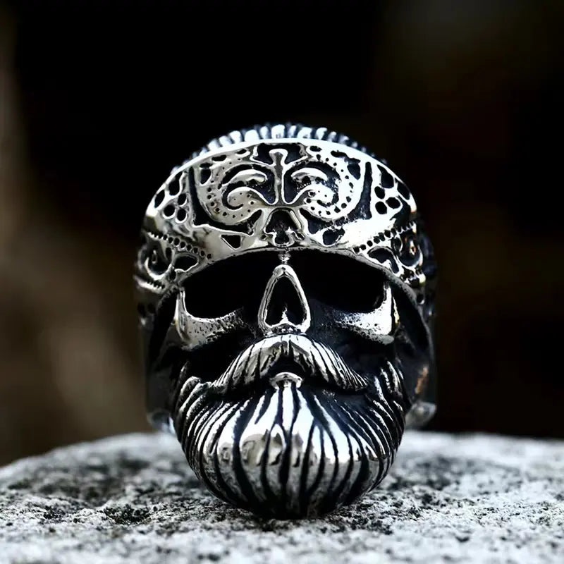 Bearded Skull Ring