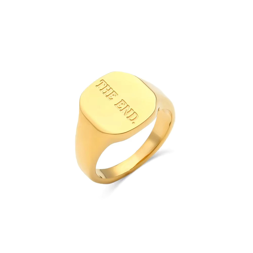 Gold Script Ring