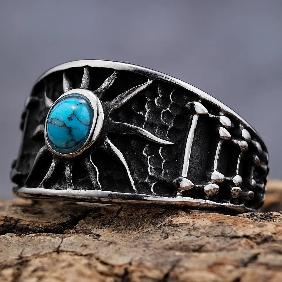 Turquoise Sun Stone Ring