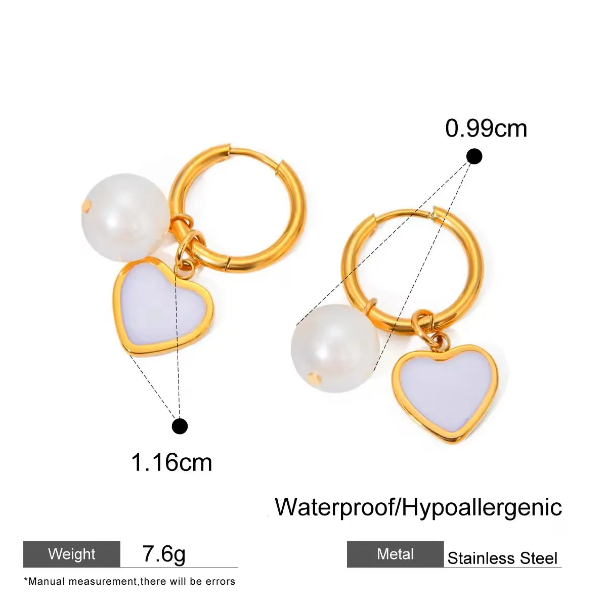 Heart Pearl Earrings