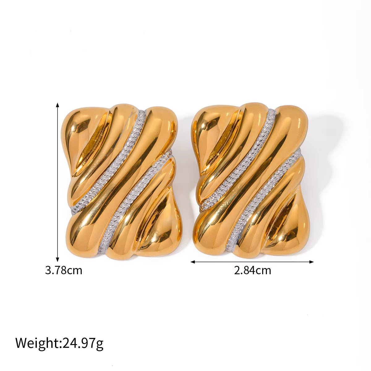 Two Tone Geometric Earrings