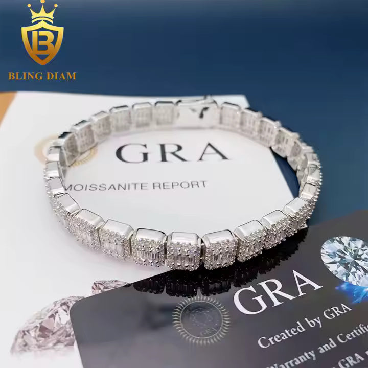 Tennis Bracelet - 9mm VVS Moissanite, 925 Sterling Silver