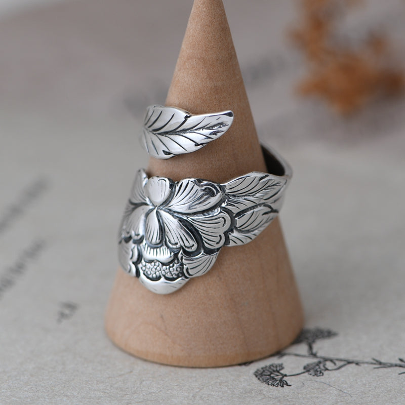 Peony flower Ring