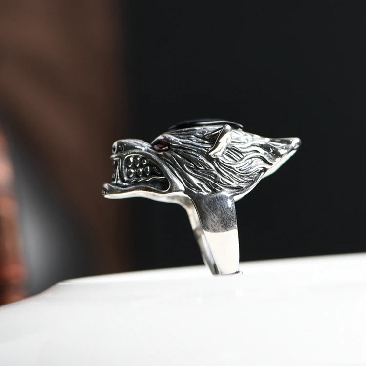 Wolf Head Ring