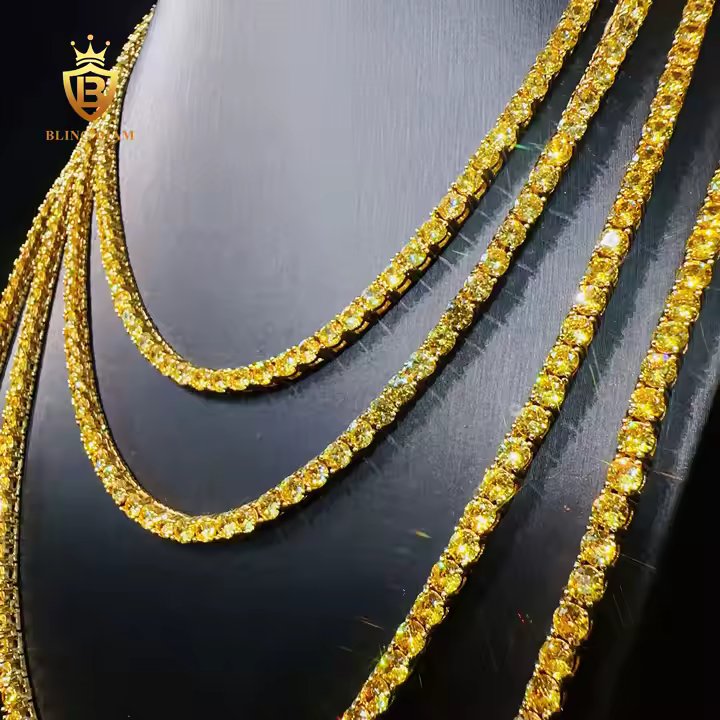 Tennis Chain - 4mm AAAAA+ Yellow Zircon, 18K Gold Plated