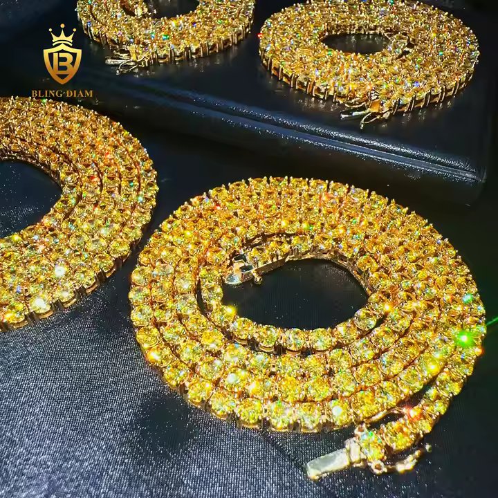 Tennis Chain - 4mm AAAAA+ Yellow Zircon, 18K Gold Plated