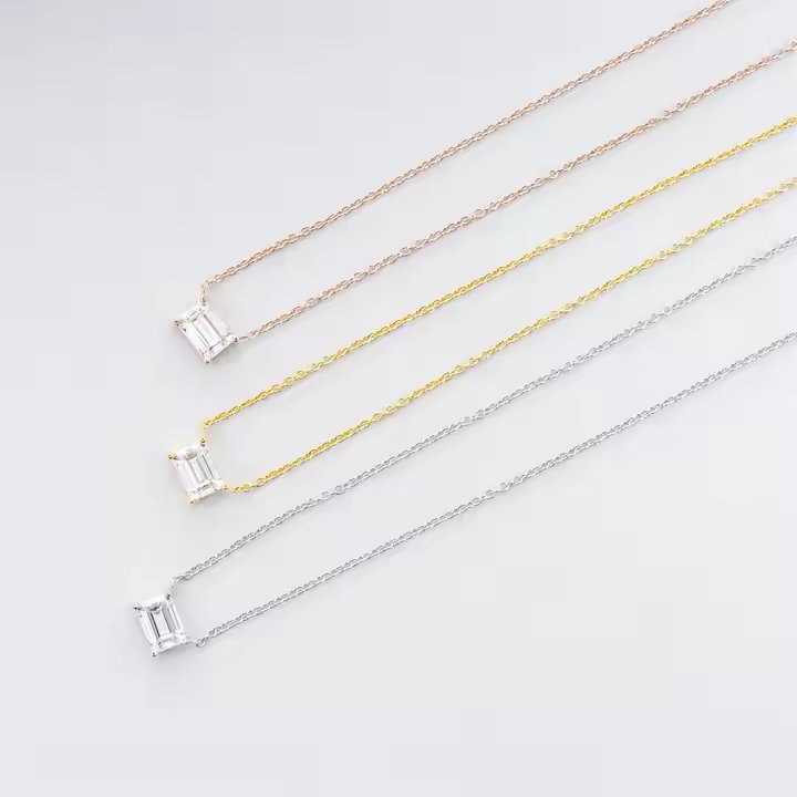 Emerald Moissanite Necklace