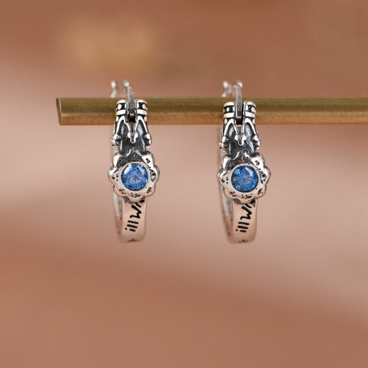 Crown Set with Zircon Earrings