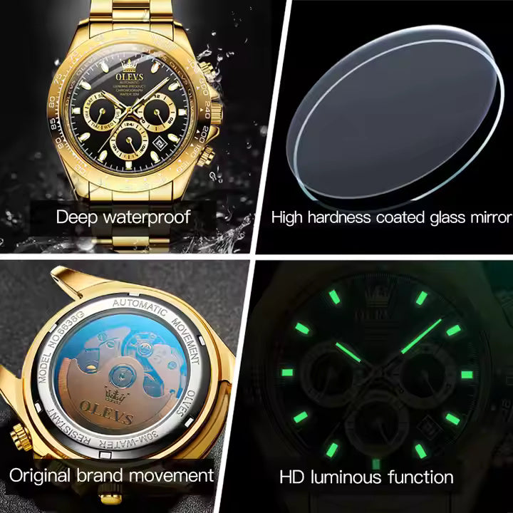 Gold Green Watch