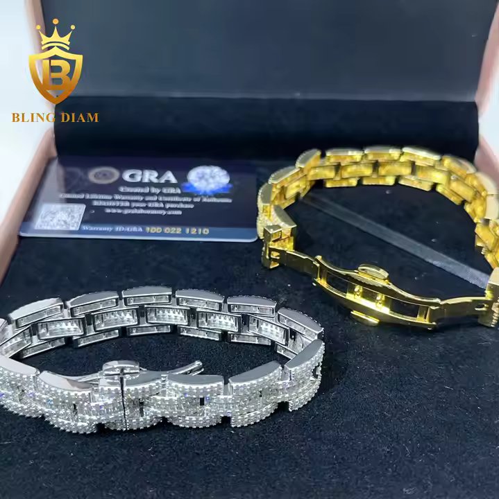 Wide Cuban Link Bracelet - 16mm Moissanite, Available in Gold Plated or Silver