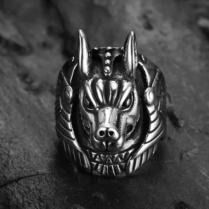 statue of Anubis ring