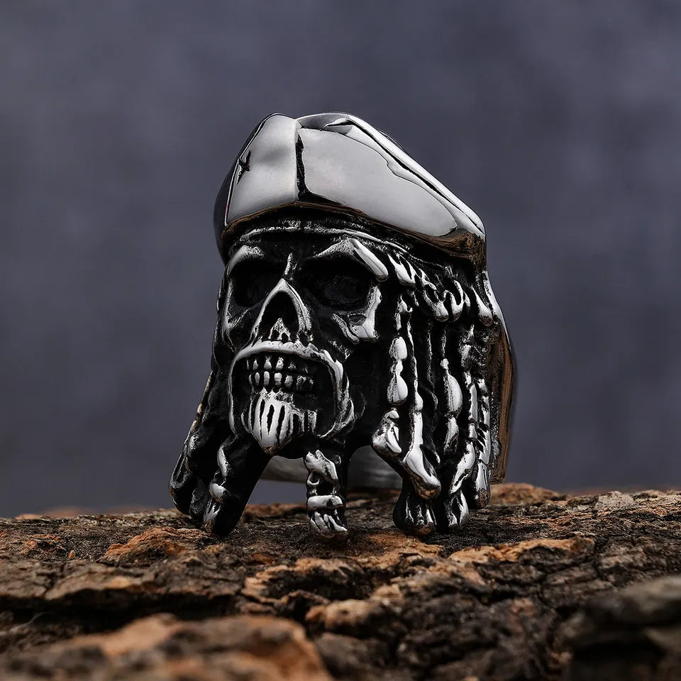 Pirate captain skull ring