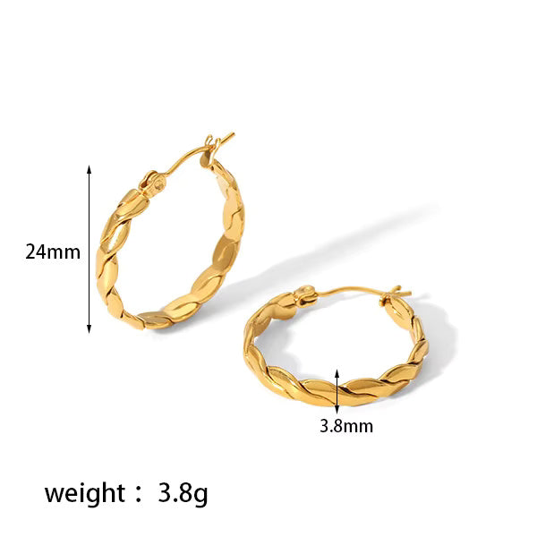 Chunky C-type Hoop Earrings