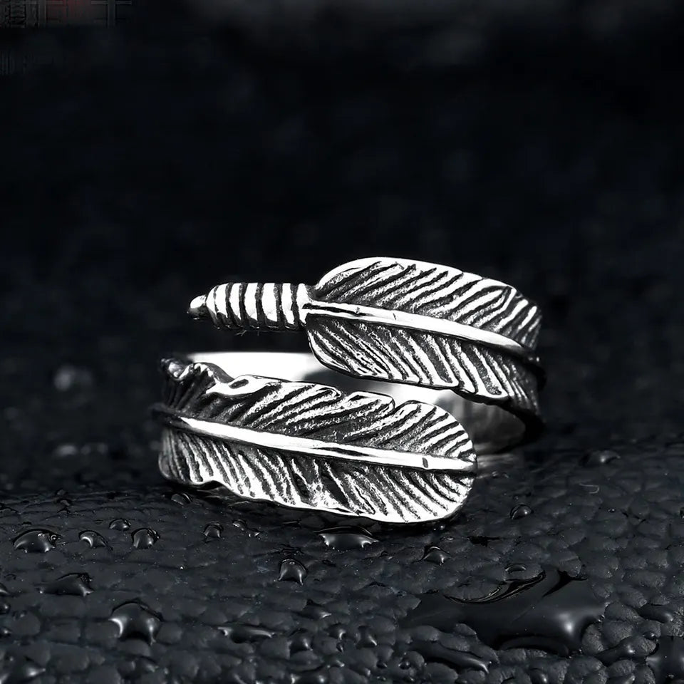 Silver Feather Ring