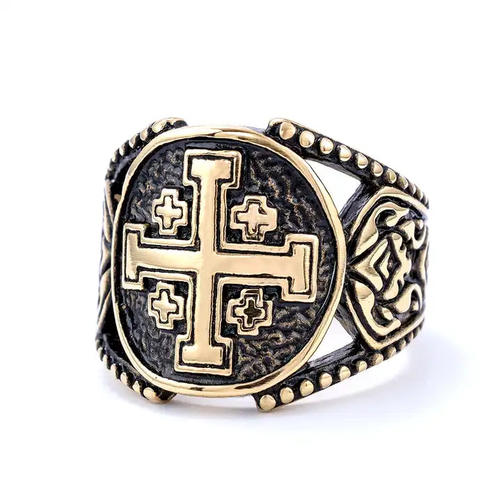 Jesus Christ Maltese Cross ring