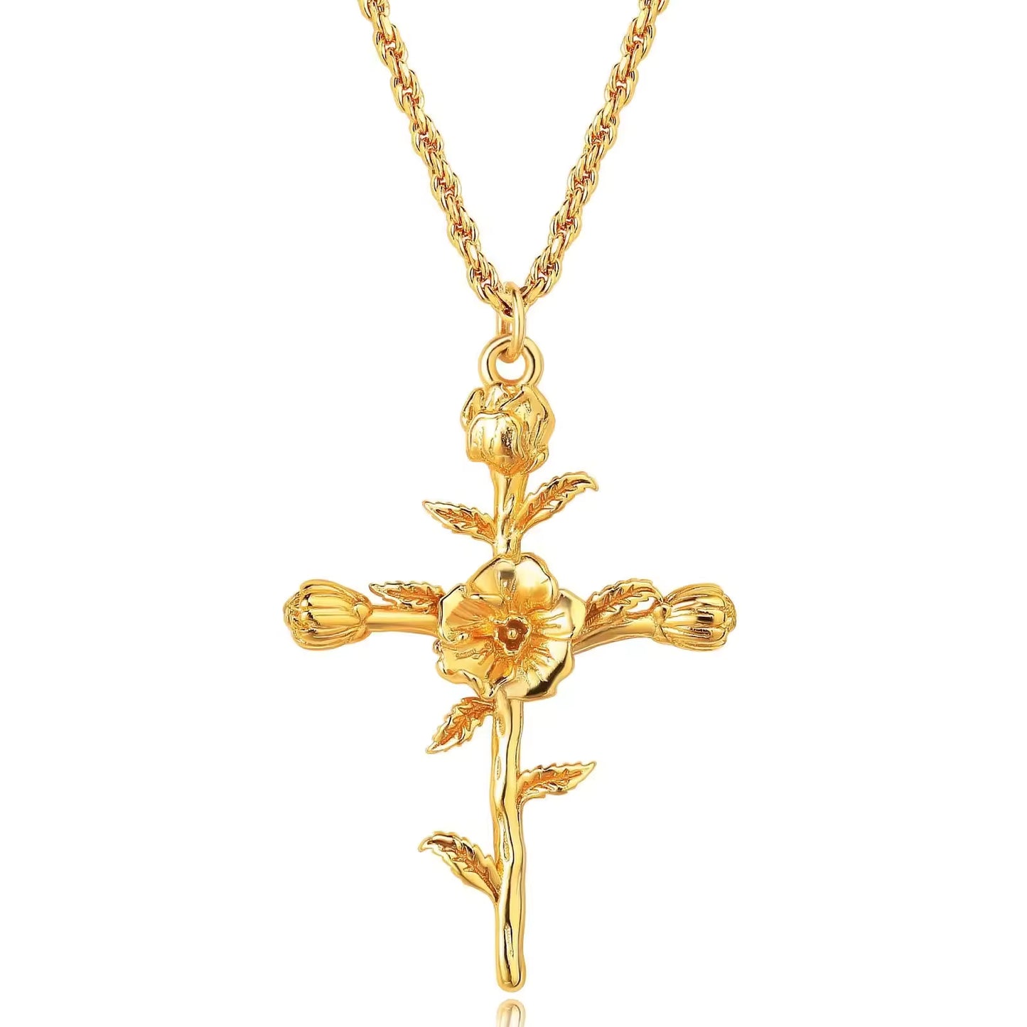 Floral Cross Pendant