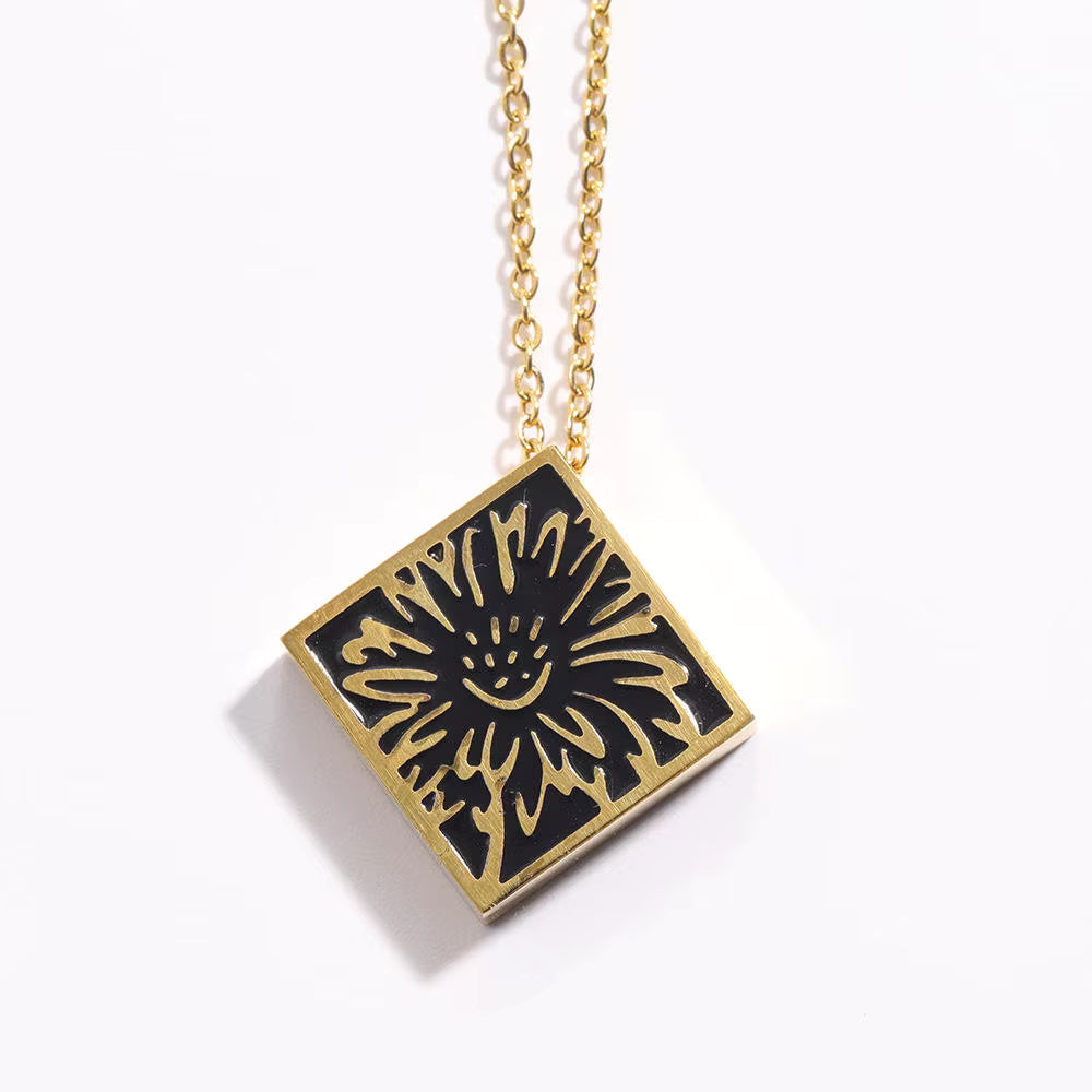Gold Floral Pendant
