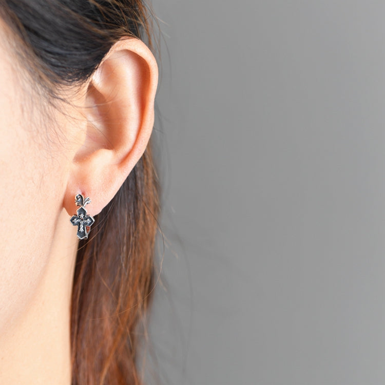 Micro Inlaid Cross Earrings