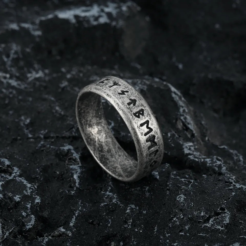 Stainless Steel Rune Ring