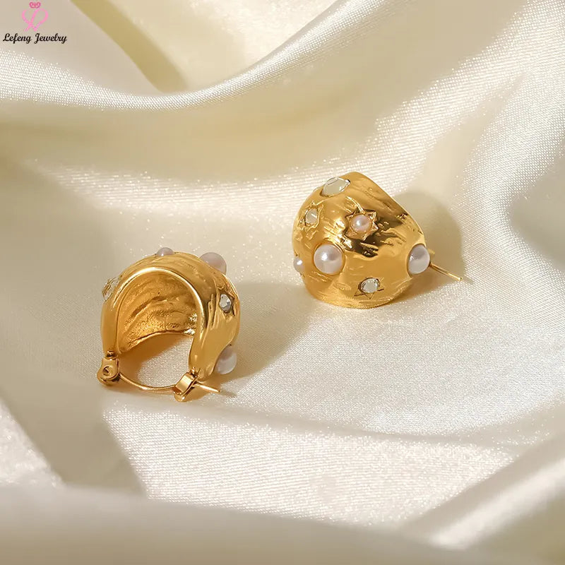 Zircon Pearl Hoops