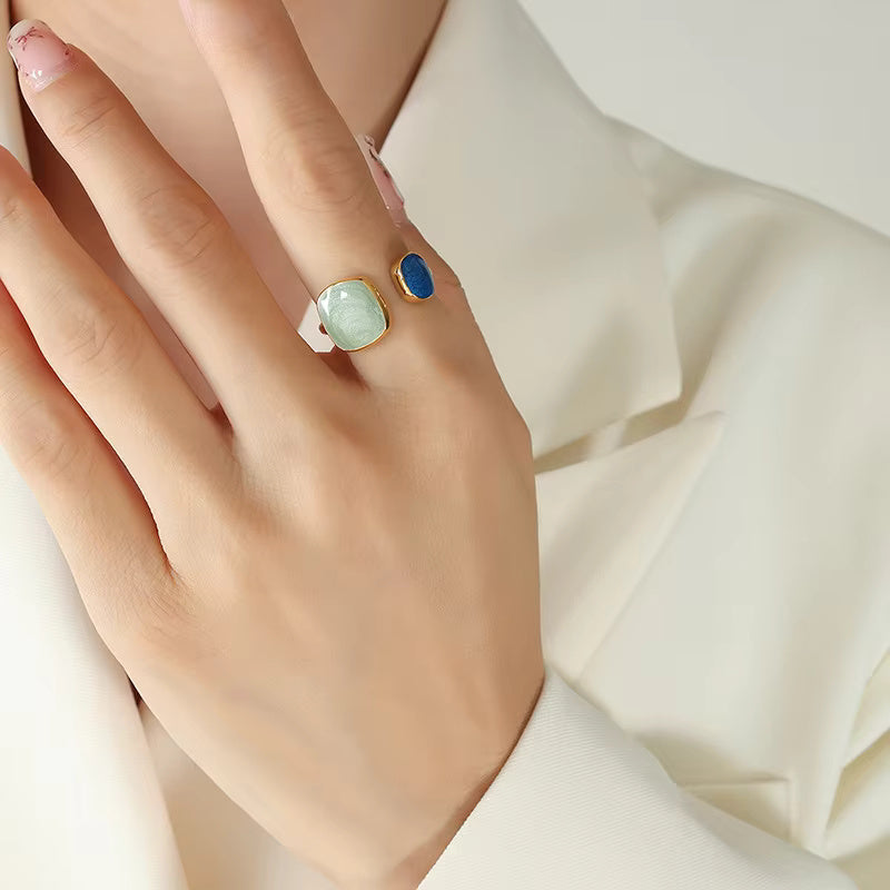 Gold Enamel Ring