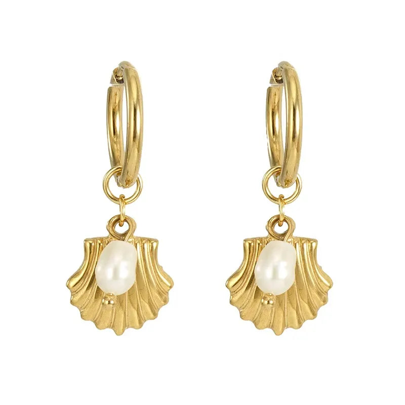 Gold Shell Earrings