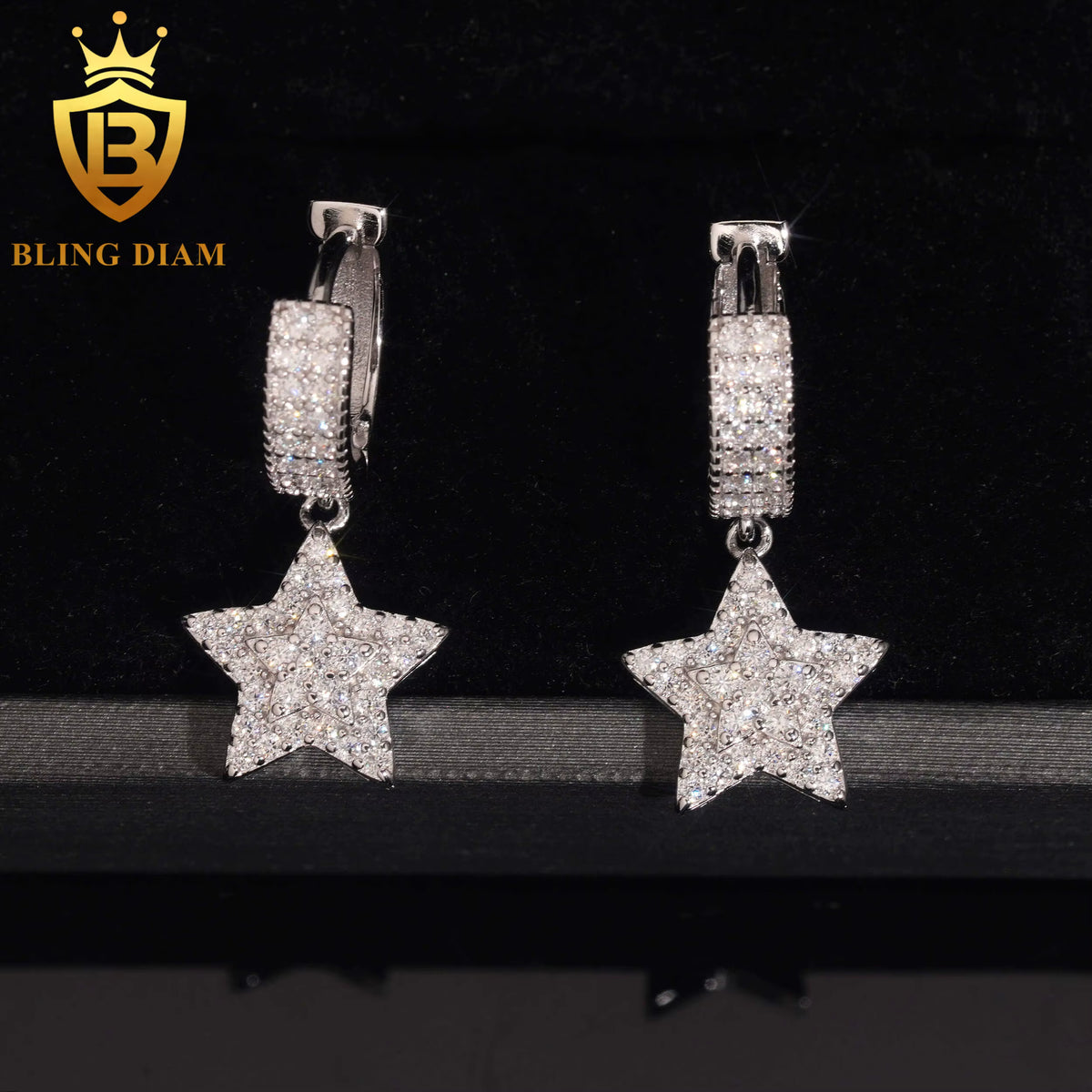Moissanite Star Stud Earrings