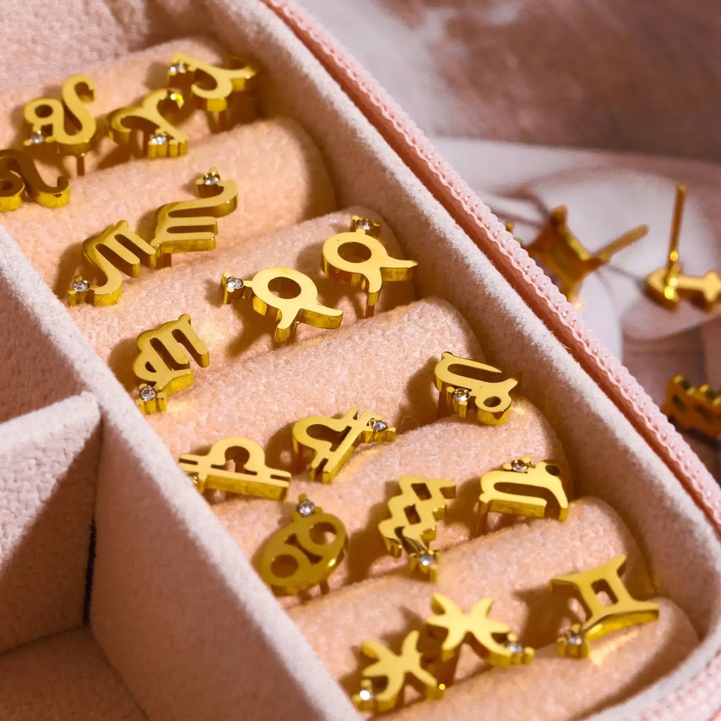 12 Constellations Geometric Stud Earrings