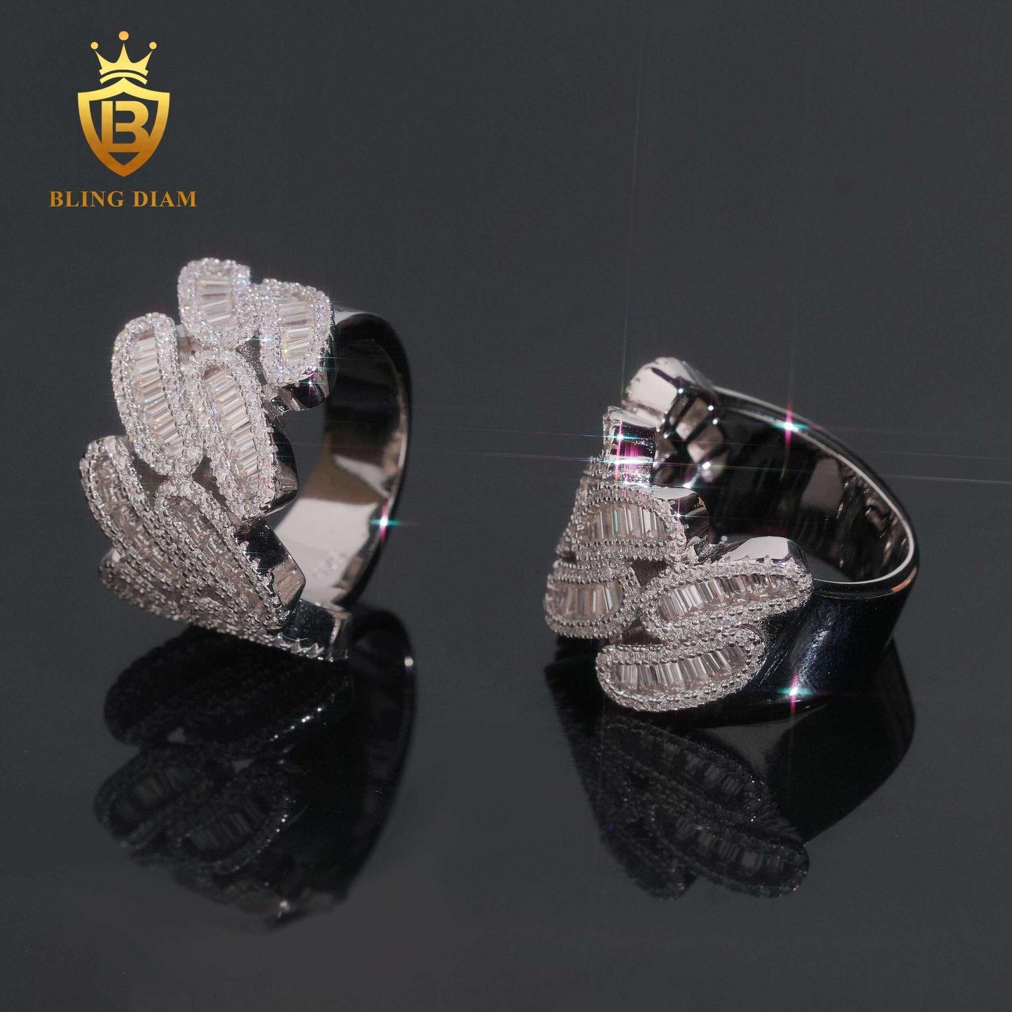 iced-out moissanite ring