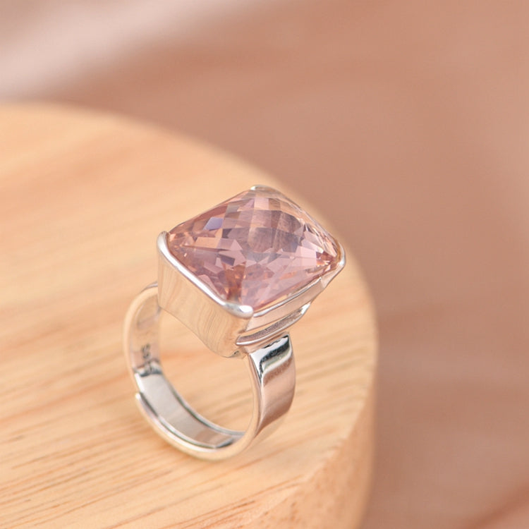 Square Zircon Adjustable Ring