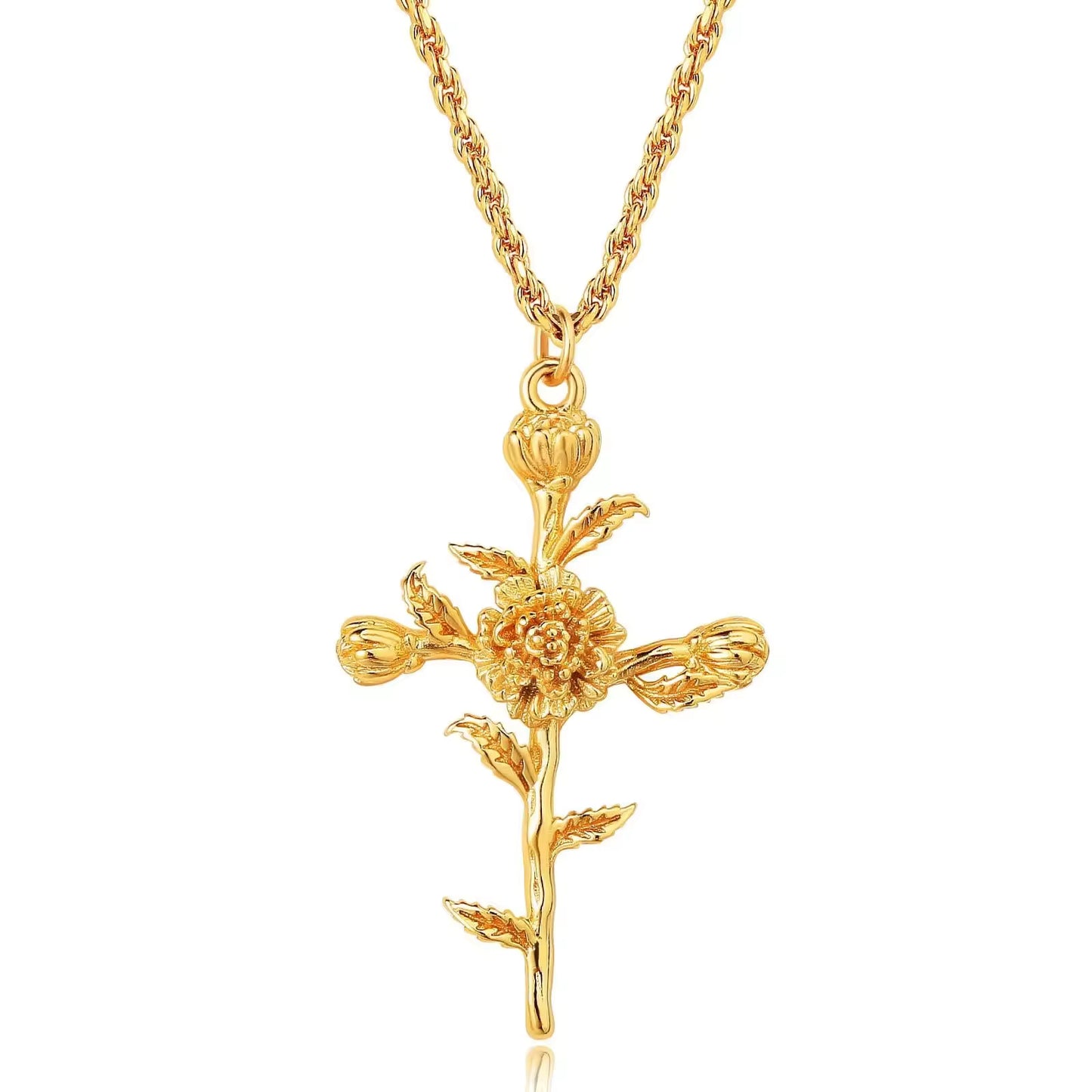 Floral Cross Pendant