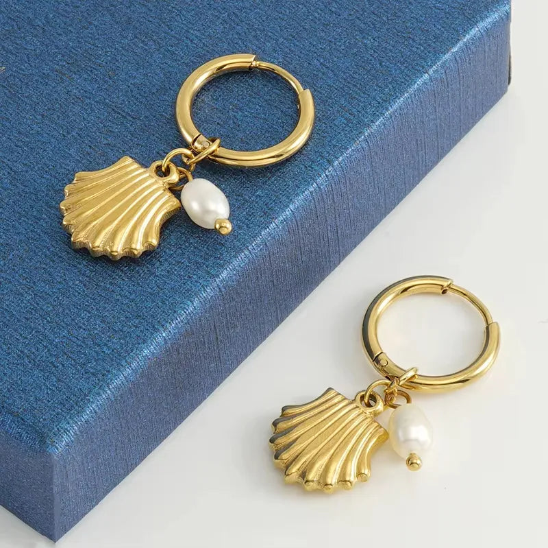 Gold Shell Earrings