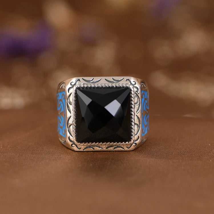 Black Agate Ring