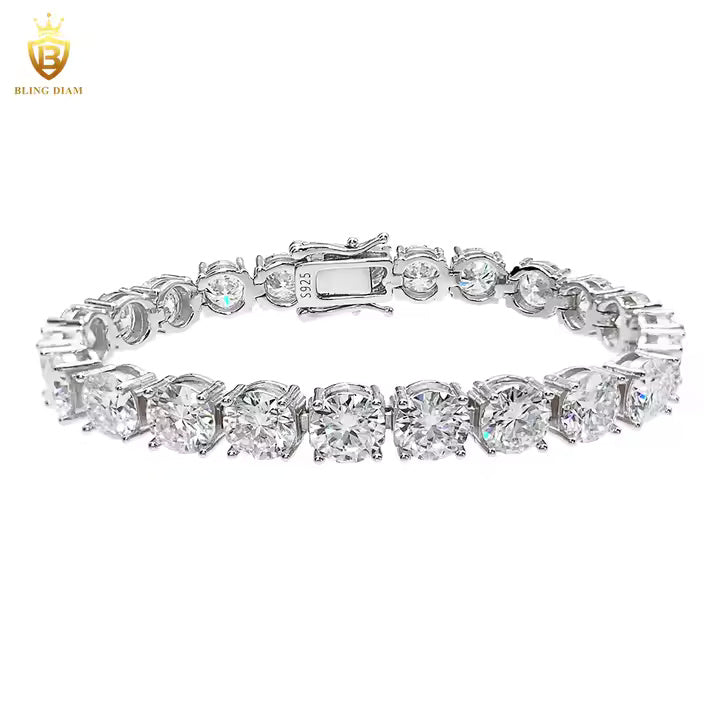 Signature Tennis Chain - 6.5mm VVS Moissanite, Gold Plated & 925 Sterling Silver