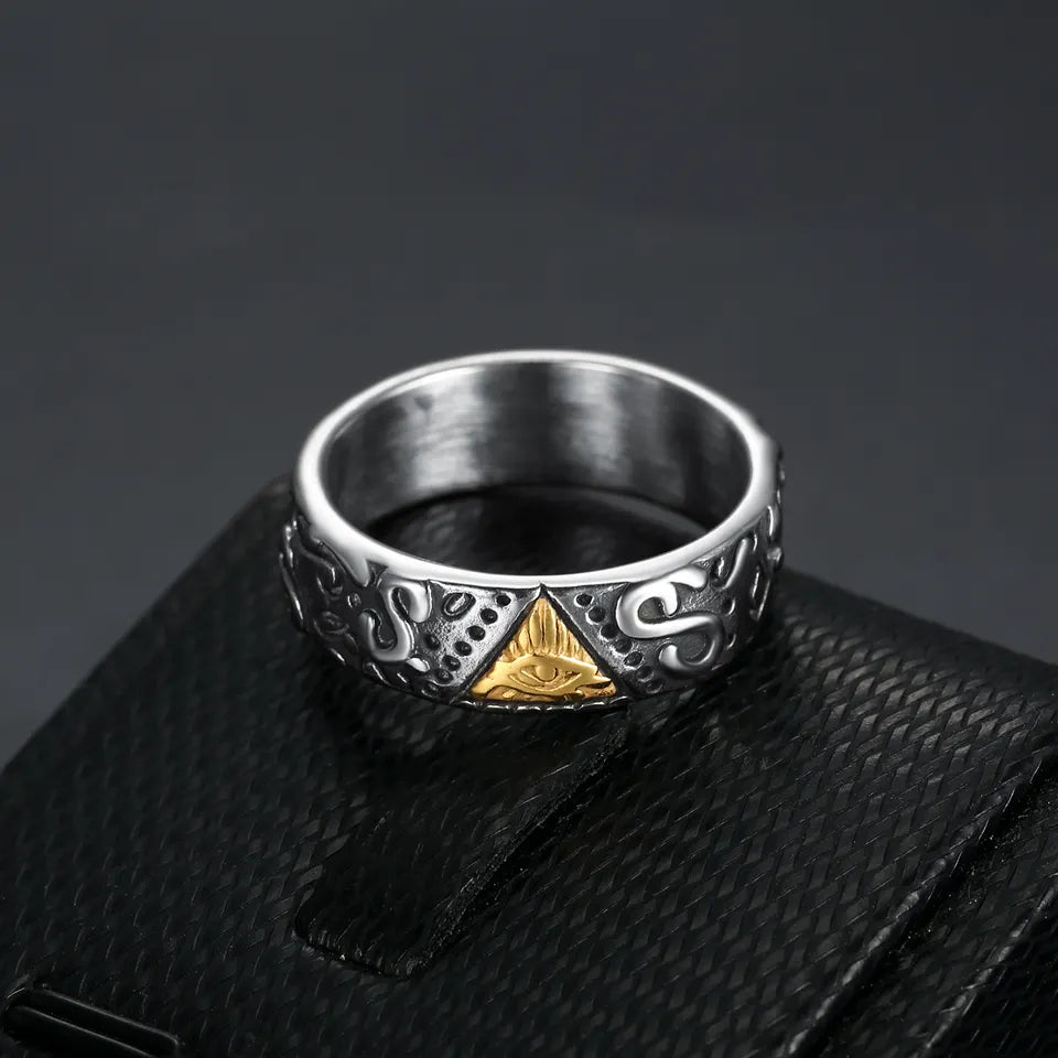 Illuminati Pyramid All Seeing Eye ring